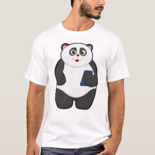 Panda mit Mobiltelefon T-Shirt