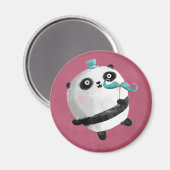 Panda mit Mustaches Magnet (Vorderseite/Rückseite)
