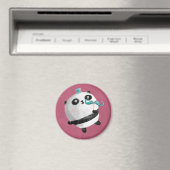 Panda mit Mustaches Magnet (In Situ (Geschirrspüler))