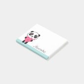 Panda mit personalisiertem Namen des Herzens Post-it Klebezettel (angewinkelt)