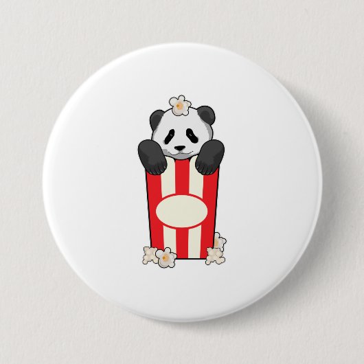 Panda mit Popcorn Button (Vorderseite)