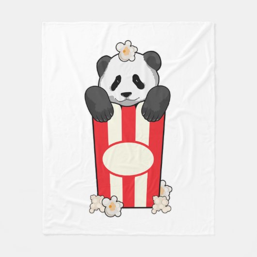 Panda mit Popcorn Fleecedecke (Vorderseite)