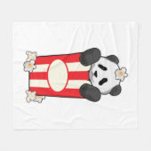Panda mit Popcorn Fleecedecke (Vorderseite (Horizontal))