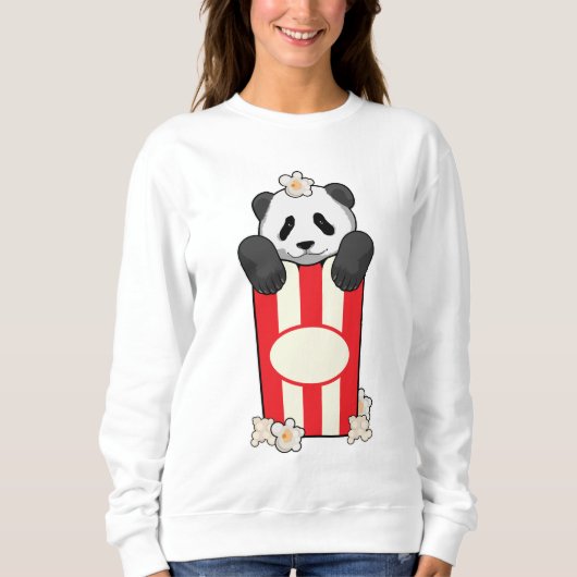 Panda mit Popcorn Sweatshirt (Vorderseite)