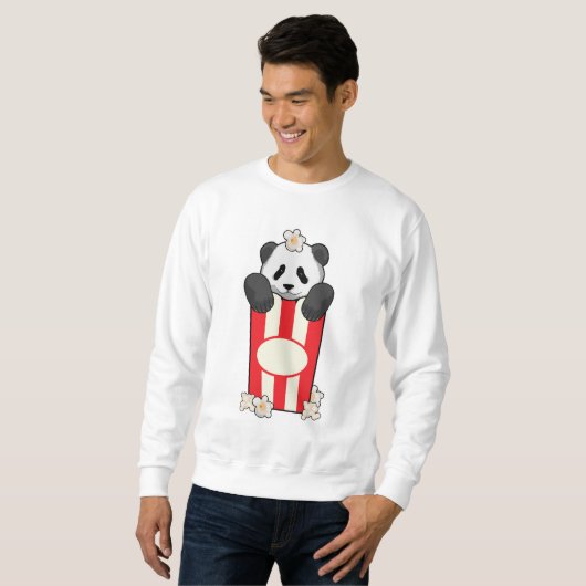 Panda mit Popcorn Sweatshirt (Vorne ganz)