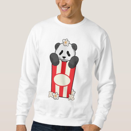 Panda mit Popcorn Sweatshirt (Vorderseite)