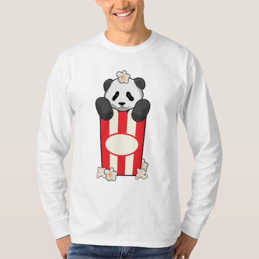 Panda mit Popcorn T-Shirt (Vorderseite)