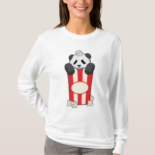 Panda mit Popcorn T-Shirt