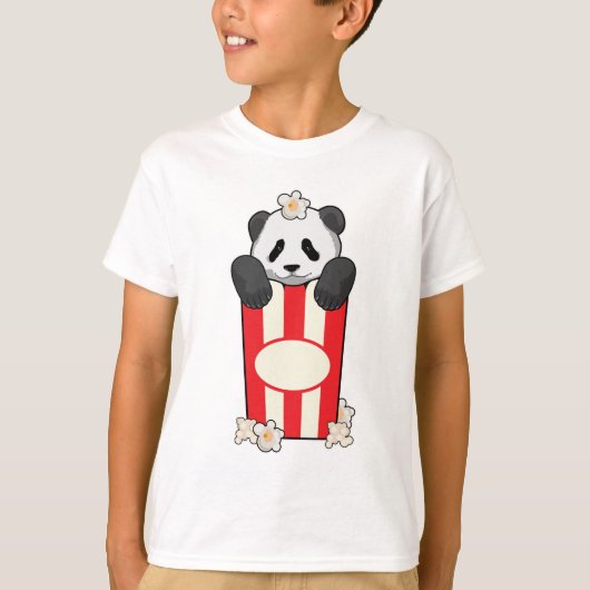 Panda mit Popcorn T-Shirt (Vorderseite)