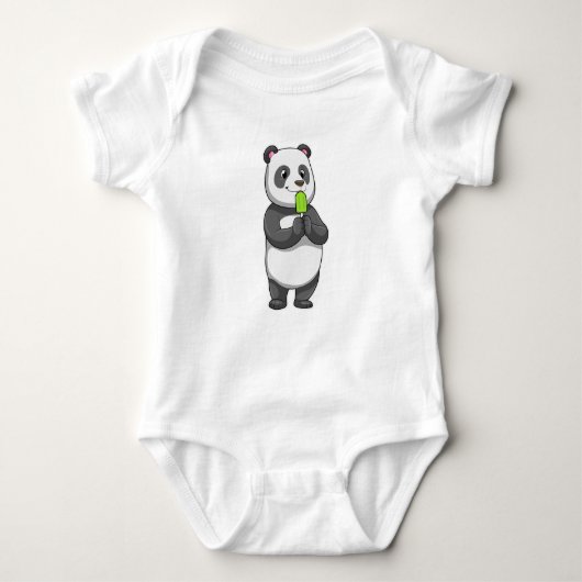 Panda mit Popsikel Baby Strampler (Vorderseite)