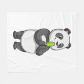 Panda mit Popsikel Fleecedecke (Vorderseite (Horizontal))