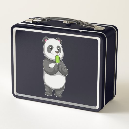 Panda mit Popsikel Metall Brotdose (Rückseite)