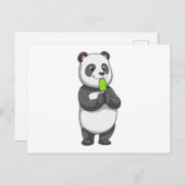 Panda mit Popsikel Postkarte (Vorne/Hinten)