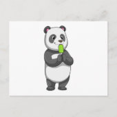 Panda mit Popsikel Postkarte (Vorderseite)