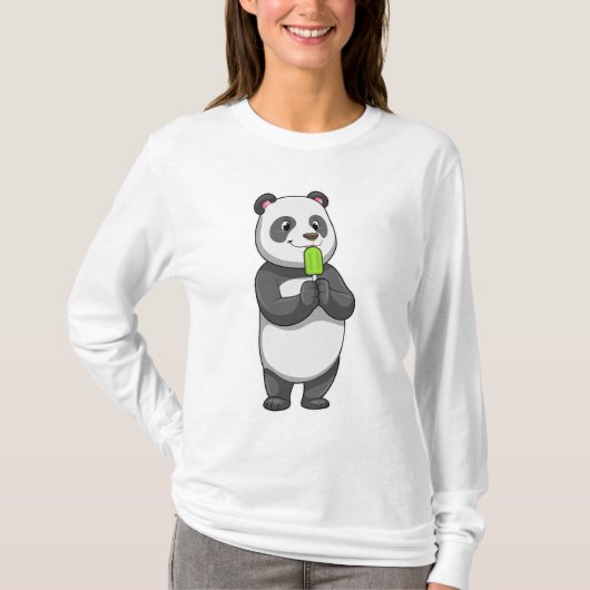 Panda mit Popsikel T-Shirt (Vorderseite)