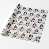 Panda mit Rainbow-Hula-Hoops Geschenkpapier (Ungerollt)