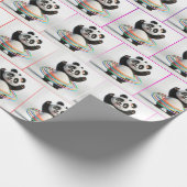 Panda mit Rainbow-Hula-Hoops Geschenkpapier (Ecke)