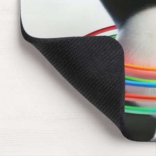 Panda mit Rainbow-Hula-Hoops Mousepad (Ecke)