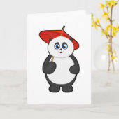 Panda mit Regenschirm Karte (Gelbe Blume)