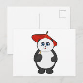 Panda mit Regenschirm Postkarte (Vorne/Hinten)