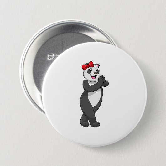 Panda mit Ribbon Button (Vorne & Hinten)