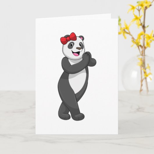 Panda mit Ribbon Karte (Gelbe Blume)