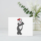 Panda mit Ribbon Postkarte (Stehend Vorderseite)