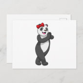 Panda mit Ribbon Postkarte (Vorne/Hinten)