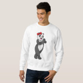 Panda mit Ribbon Sweatshirt (Vorne ganz)