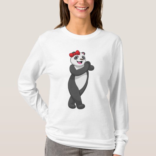 Panda mit Ribbon T-Shirt (Vorderseite)