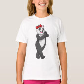 Panda mit Ribbon T-Shirt (Vorderseite)
