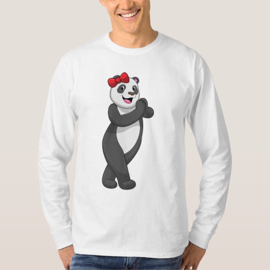 Panda mit Ribbon T-Shirt (Vorderseite)