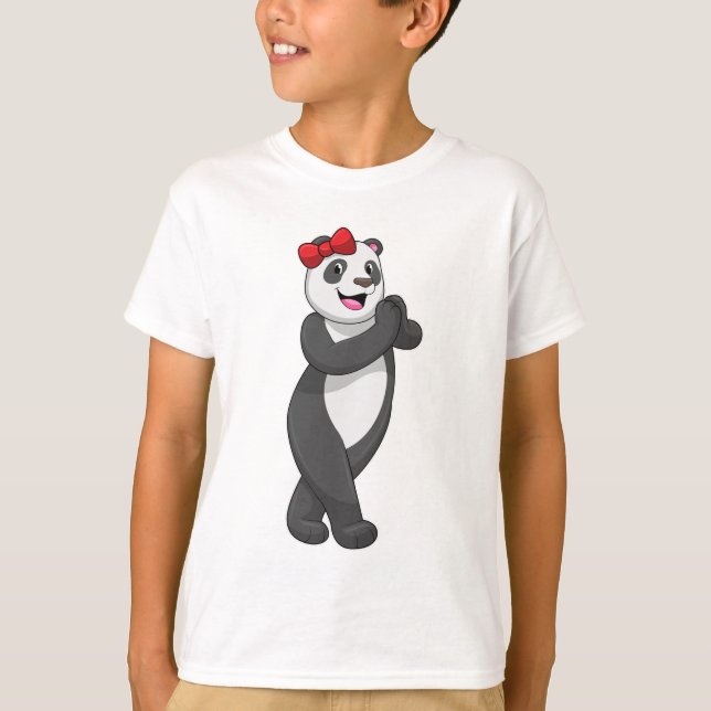 Panda mit Ribbon T-Shirt (Vorderseite)