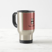 Panda mit rosa Tatzenhintergrund Reisebecher (Vorderseite Links)