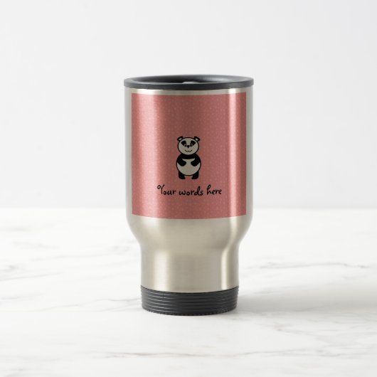 Panda mit rosa Tatzenhintergrund Reisebecher (Mittel)
