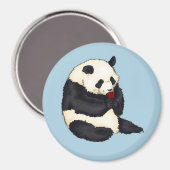 Panda mit roter Teetasse Magnet (Vorderseite/Rückseite)