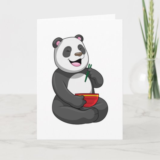 Panda mit Schale Ramen Karte (Vorderseite)