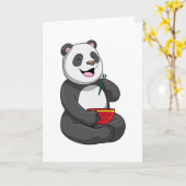 Panda mit Schale Ramen Karte (Gelbe Blume)