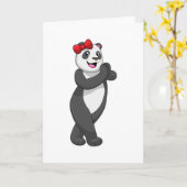 Panda mit Schleife Karte (Gelbe Blume)