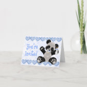 Panda mit Schnuller Blue Baby Dusche Einladung (Vorderseite)