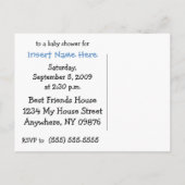 Panda mit Schnuller Blue Baby Dusche Einladung (Rückseite)