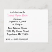 Panda mit Schnuller Pink Baby Dusche Einladung (Rückseite)