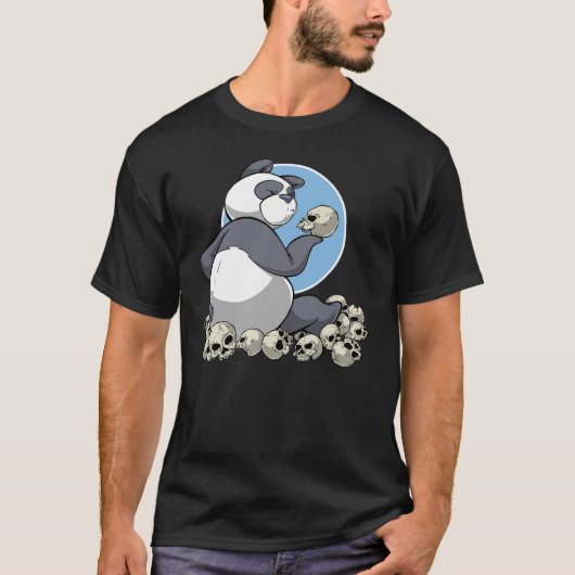 Panda mit Skulls-T - Shirt (Vorderseite)