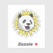 Panda mit Sonnenblume Aufkleber (Blatt)