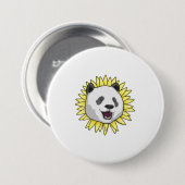 Panda mit Sonnenblume Button (Vorne & Hinten)