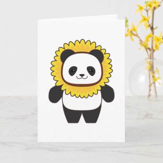Panda mit Sonnenblume Karte (Gelbe Blume)