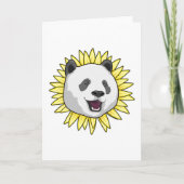 Panda mit Sonnenblume Karte (Vorderseite)