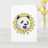 Panda mit Sonnenblume Karte (Gelbe Blume)