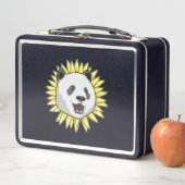 Panda mit Sonnenblume Metall Brotdose (Beispiel)