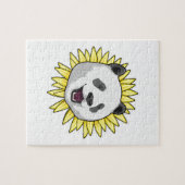 Panda mit Sonnenblume Puzzle (Horizontal)